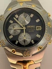 Vintage Seiko 7T32-6M49 Chronograph Alarm Men's Wrist Watch Japan Rare 100m