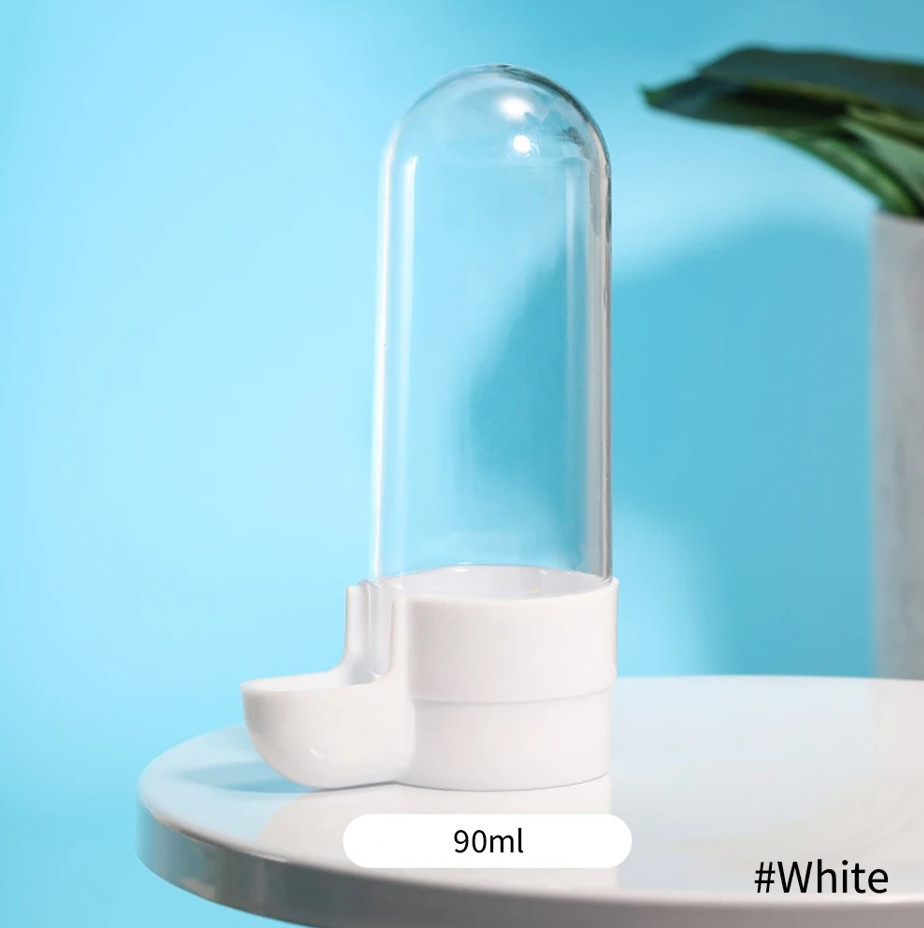 Bird Water Feeder Drinker Dispenser Bottle with Clip for Parrot Cage 90ml