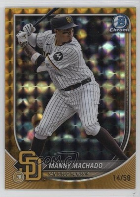 2025 Bowman Chrome Gold Geometric Refractor /50 Manny Machado #6 tw0