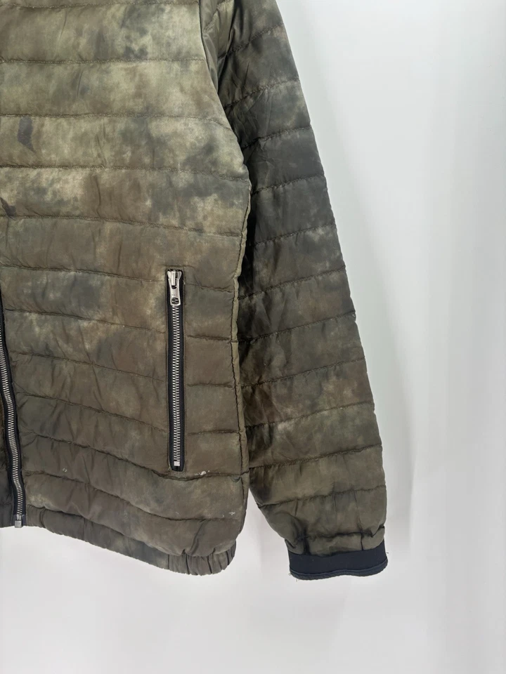 Chaqueta Isaora Para Hombre Mediana Piedra Verde Plumón de Ganso Puffer Cremallera Completa Acolchada Con Capucha Foto 2 de 4