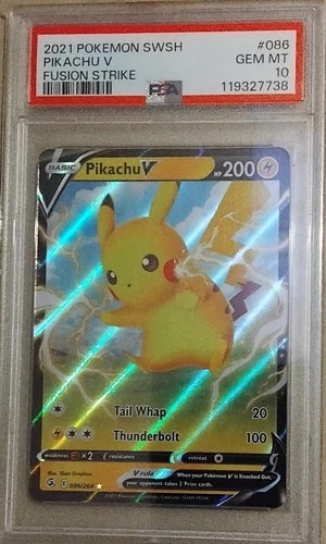 Pokemon Pikachu V Fusion Strike Ultra Rare  #086 PSA 10