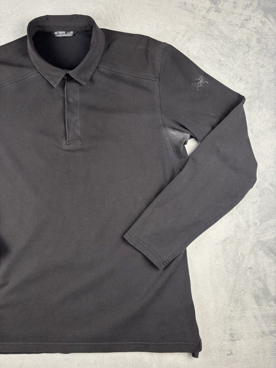 Arc'teryx Captive LS Polo Shirt Mens Large Black Long Sleeve 3