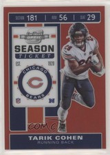 2019 Panini Contenders Optic Season Ticket Red Prizm 92/199 Tarik Cohen #63 0o6v