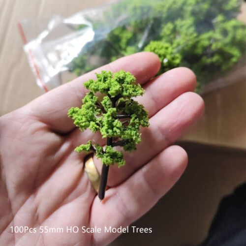 100pc 55mm HO Scale Model Trees Train Railroad Wargame Park Landscape Scenery - Picture 8 of 14