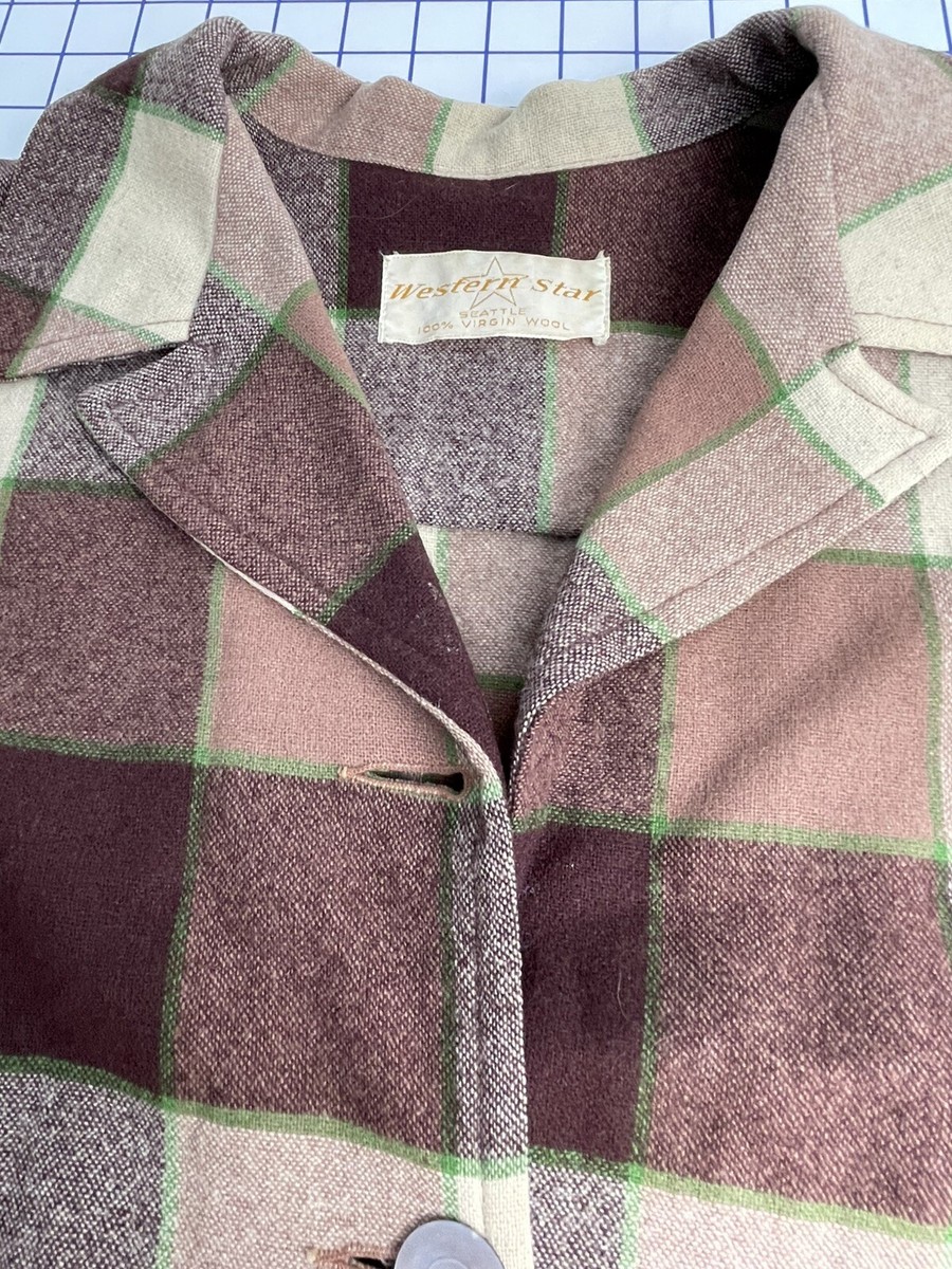 Vtg 1940s / 1950s Western Star Jacket Womens 49er Plaid Vtg 1940s / 1950s Western Star Jacket Womens 49er Plaid
