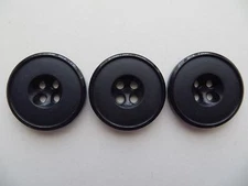 1970s Vintage Med 4-hole Matt Rimmed Navy Blue Coat Jacket Buttons-28mm