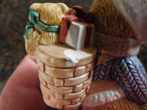 Vintage 1996 Teddy on Polar Bear Salt Pepper Shakers Christmas P Hillman Enesco - Picture 10 of 10