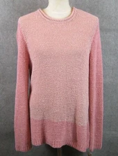 Style & Co Pink Rolled Crew Neck Sweater Size Medium NWT