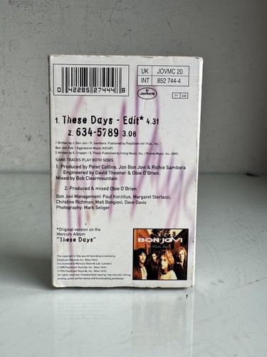 Bon Jovi These Days cassette UK Mercury 1996 cassette single in card outer slip - Picture 11 of 14