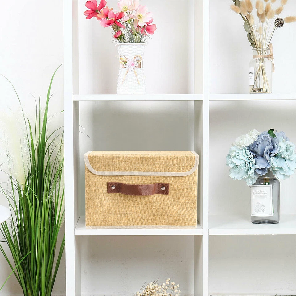 6Pcs 10×8" Collapsible Fabric Cube Storage Bins Home Organizer Boxes Baskets - Image 4 of 4