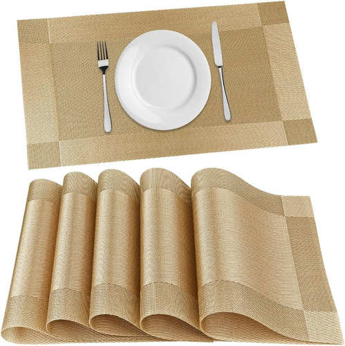 Placemats Set of 6, Place Mats for Kitchen Dining Table, Heat-Resistant Anti-Ski - Picture 10 of 12