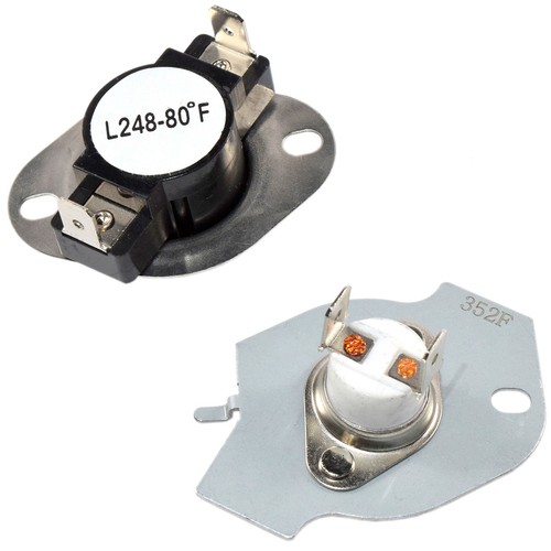 HQRP Dryer Thermostat Thermal Fuse CutOff Kit for Maytag MDE MED MET