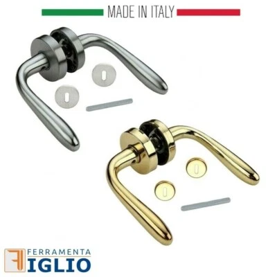 VI.TEL. Maniglia Coppia Maniglie per Porte Interne con Rosetta Serie Agnone Cromo Oro