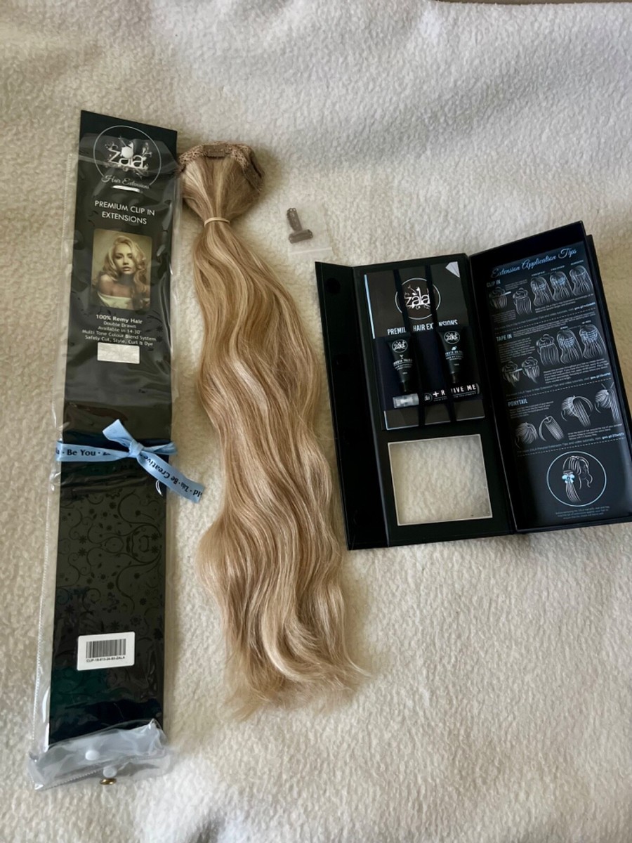 zala hair extensions, 24 inch, clip in, Honey beach #18/613,