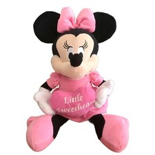 Disney Baby Minnie Mouse Little Sweetheart Pink Plush Stuffed Toy Bow Heart 21"