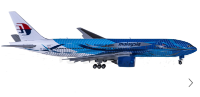 1:400 JC Wings Malaysia Airlines BOEING 777-200 Airplane Flap Down