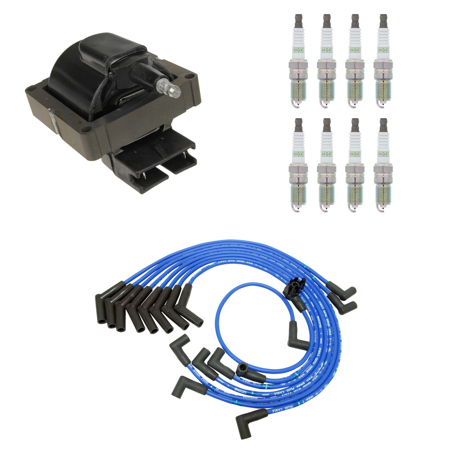NGK Ignition Coil Wires 8 Platinum Spark Plugs Kit For Mustang 5.0 V8 OHV Vin D