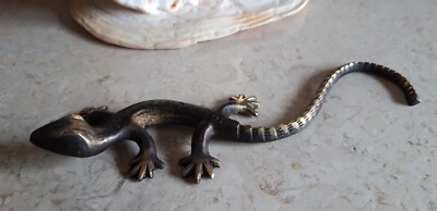 Gecko aus Bronze  Skulptur Reptilien Tier Kunst Handarbeit Bali Unikat