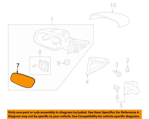 FORD OEM 10-19 Police Interceptor Sedan-Mirror Glass AG1Z17K707CC