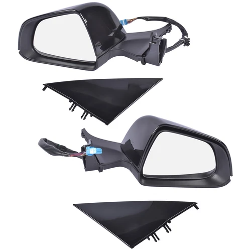 Left Driver+Right Passenger Side Mirror Heated Power Fold Black For Model 3 M3