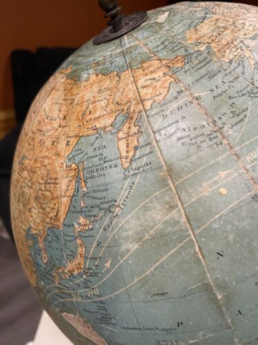ANTIQUE NEW PEERLESS 12 INCH TERRESTRIAL GLOBE BY ATLAS SCHOOL SUPPLY CO. - Picture 4 of 24