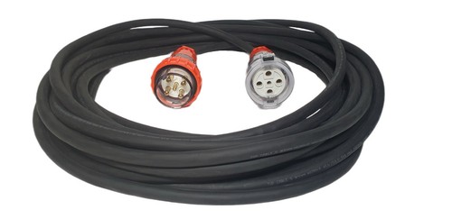 32 Amp 25m Extension Lead, 3 Phase, 5 pin, 415V 32A 25mt Cable 4.0mm² Rubber 3Ph - Picture 2 of 4