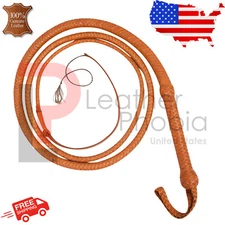 Kangaroo Hide  Leather Bull Whip 08 Feet Long 16 Plaits  Indiana Jones Bullwhips