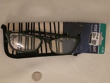 Foster Grant Jules Black Reading Glasses 1.75 - new with case