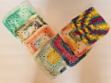 HANDMADE SUSTAINABLE EXFOLIATING BODY SCRUBBER ORGANIC COTTON WASHCLOTH 7X7 NEW