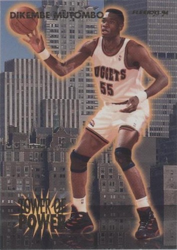 DIKEMBE MUTOMBO 1993-94 FLEER #18 TOWER OF POWER INSERT DENVER