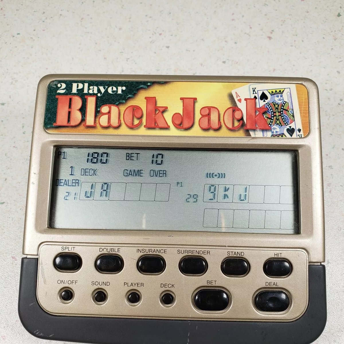 Radio Shack Deluxe 2 Player Handheld Poker Game 60-2670, TESTED