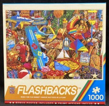 MasterPieces Flashbacks 1000Pc Puzzle  Beach Time Flea Market   NEW 