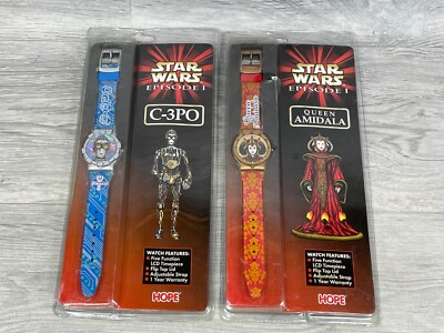 Star Wars Episode 1 C-3PO & Queen Amidala, LCD Uhren Vintage 1999
