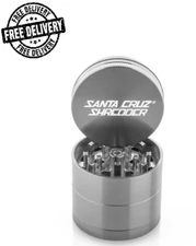 Santa Cruz Grinder 4 Piece 2.12" Tobacco Herb Spice Aluminum Medium Gunmetal