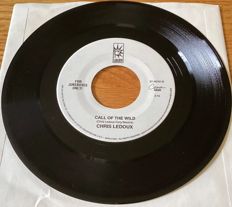 Chris Ledoux “Cadillac Ranch / Call Of The Wild" 7" 45 rpm S7-56787 Promo Foto 3 de 4