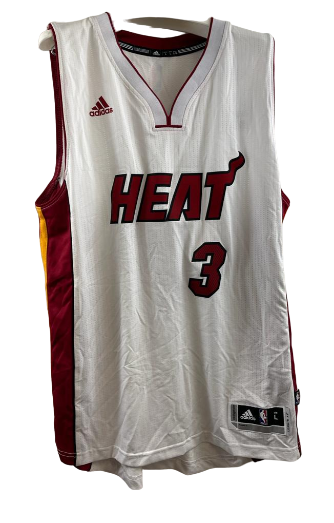 Men's Adidas Miami Heat Dwyane Wade Legacy NBA Basketball jersey White  Hot