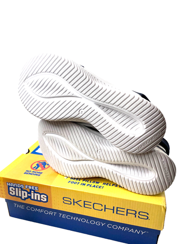 Skechers Slip Ins Ultra Flex Washable Knit Sandals Size 7 Wide Navy New in Box - Picture 6 of 12