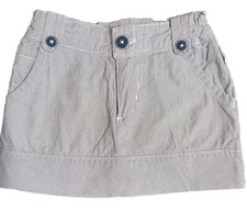 Vintage OshKosh B'gosh Blue Striped Skirt Girls Size 4 Pockets Built In Shorts