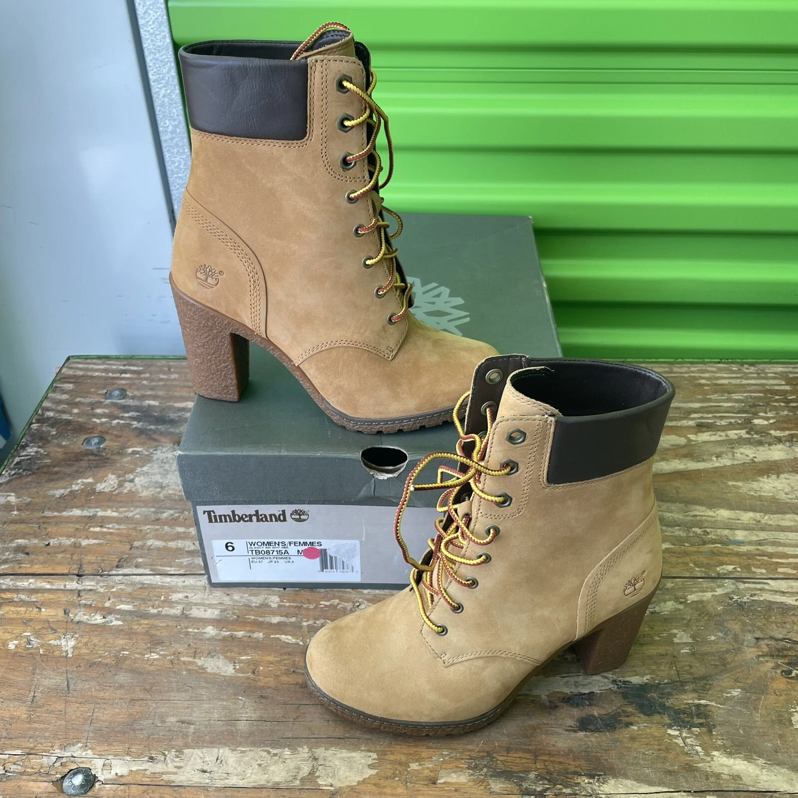 Stivaletti Timberland Tillston scamosciati con tacco donna taglia 6 stivaletti nabuk grano