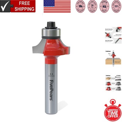 Woodworking Essential: 5/32'' Roundover Router Bit - Carbide Cutter for Edging