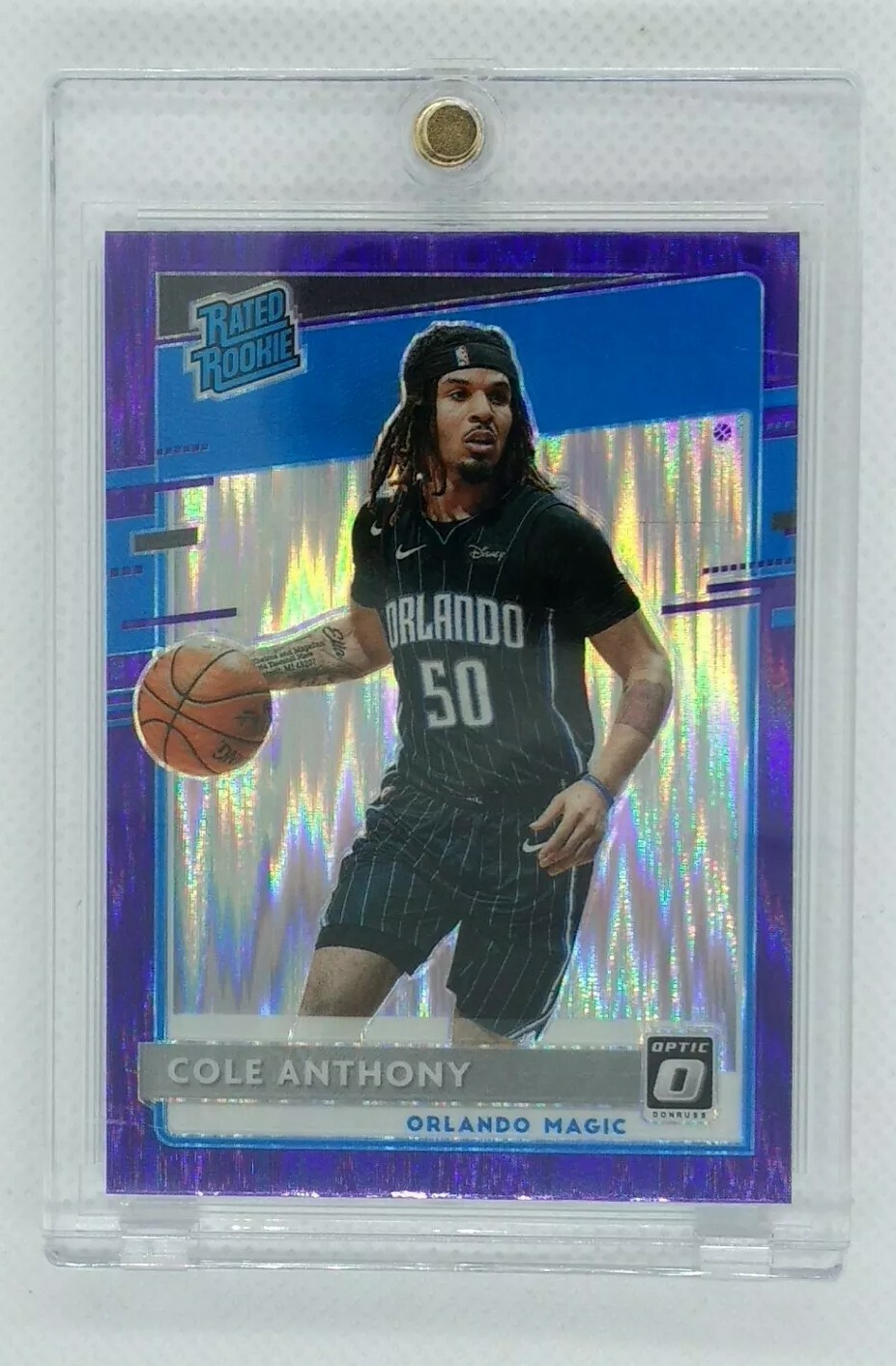 2020-21 Panini Optic Rated Rookie Purple Shock Cole Anthony RC #165, Magic