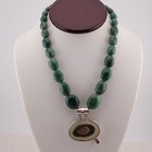 Vtg Green Quartz Agate Citrine Garnet Sterling Silver 18" Graduated Necklace