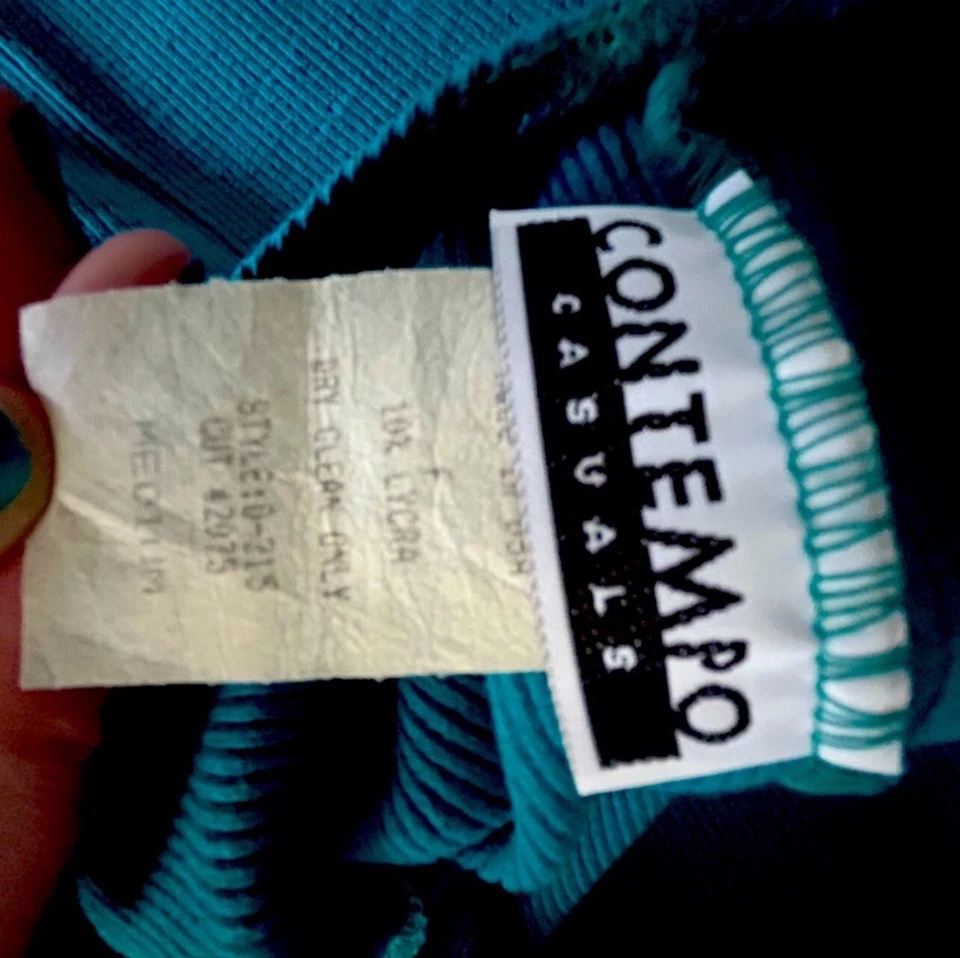 Винтажный Aqua синий/бирюзовый открытый назад платье, размер-M - Изображение 4 из 4