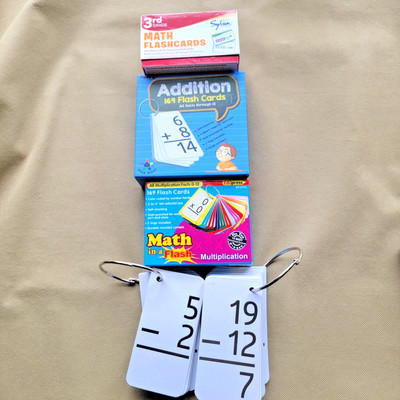 4 Sets Math Flash Cards Addition Subtraction Multiplication Sylvan Edupress NICE