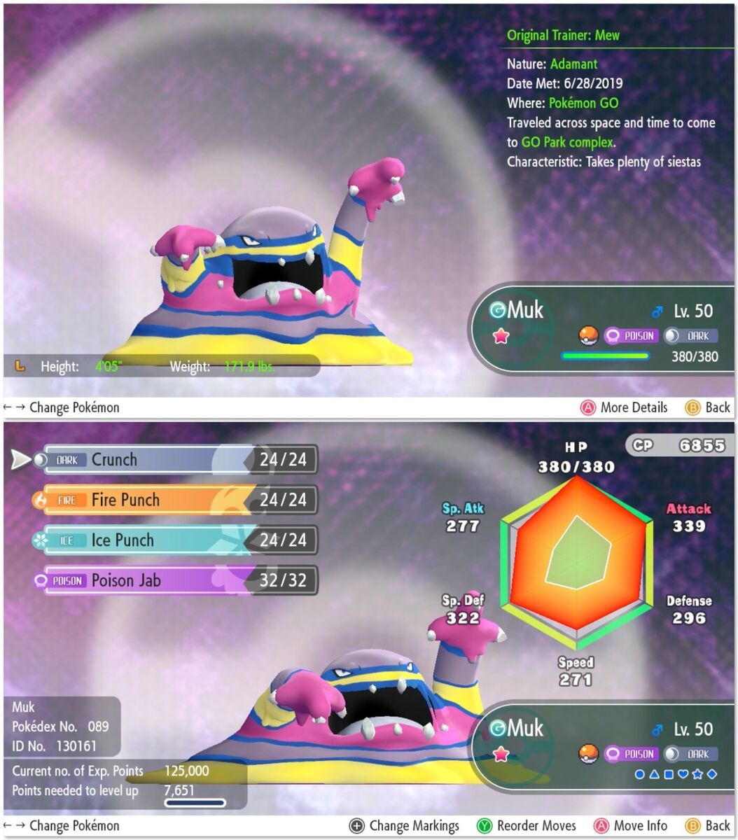 Pokemon Let's Go Shiny Alolan Muk 6IV-AV Trained