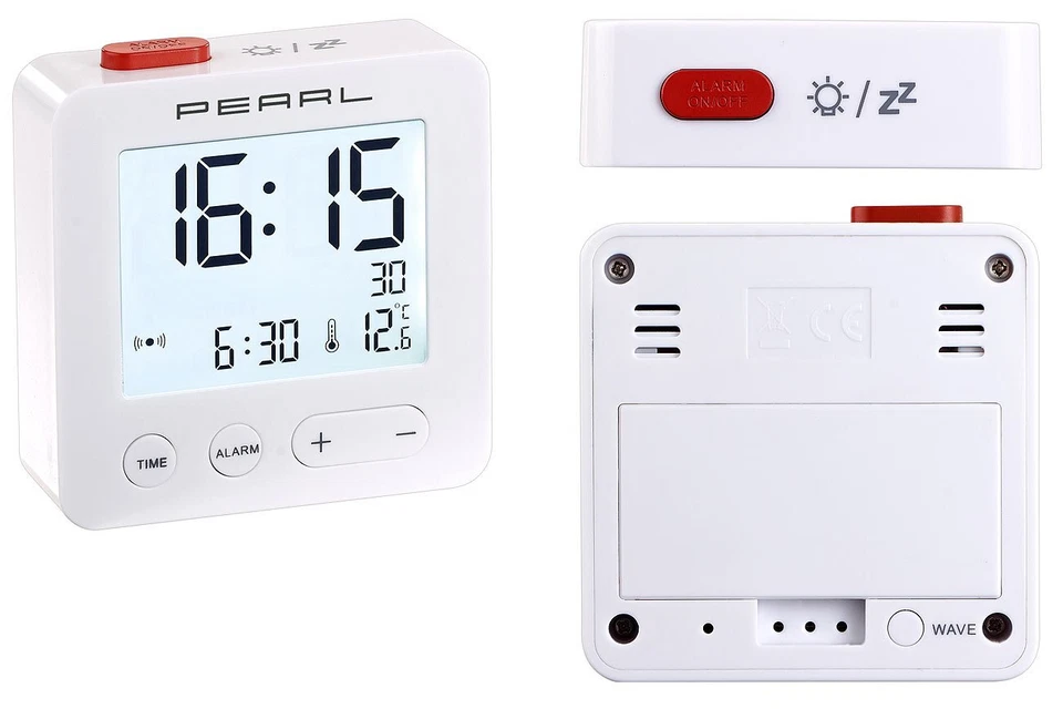 Reisewecker Digitaler Reise-Funk-Wecker mit Thermometer und beleuchtetem Disp... - Bild 2 von 4