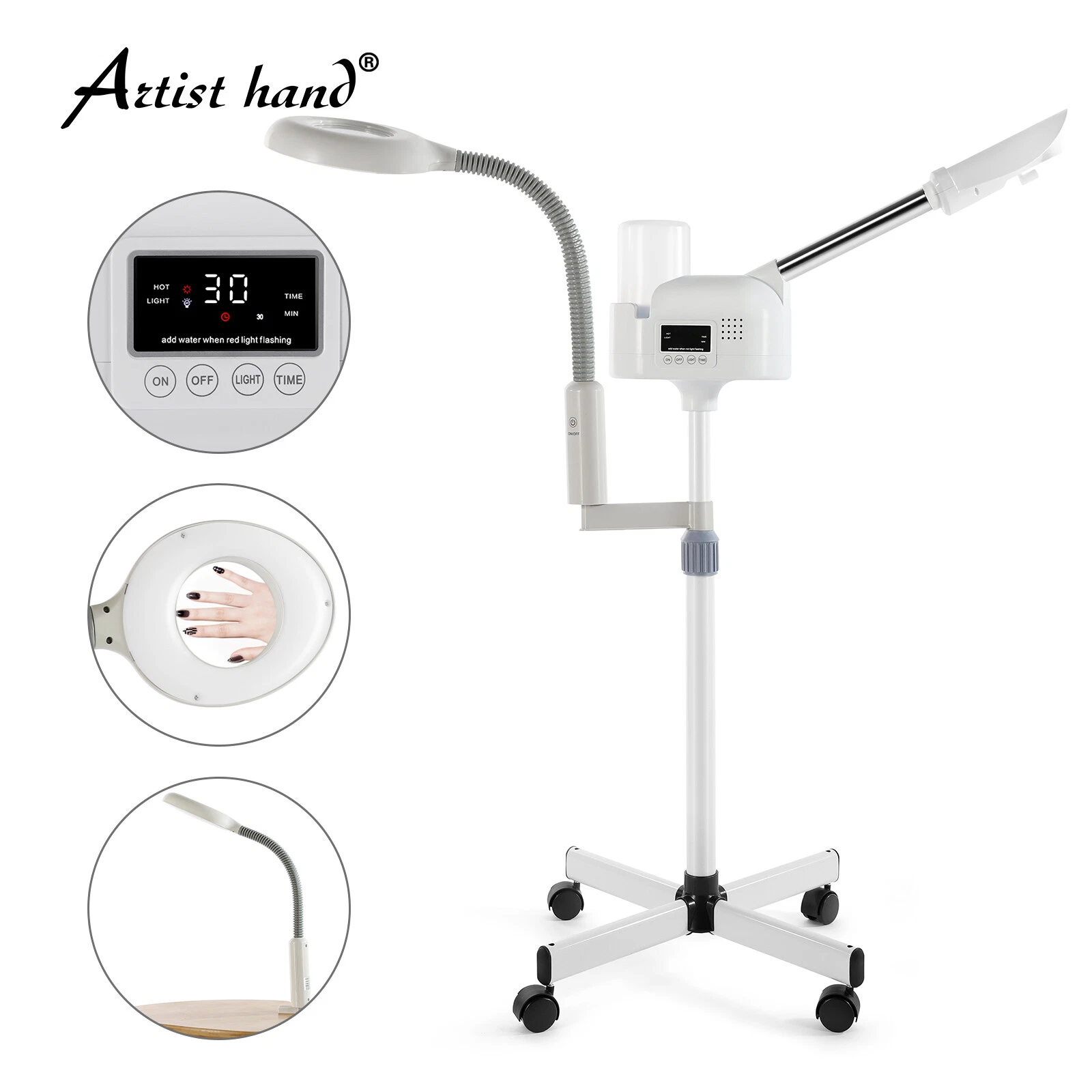 2IN1 Hot Facial Steamer 5X LED Magnifying Lamp UV Ozone LCD Salon Spa Skin Care
Opens in a new windo