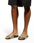 100% AUTH NEW MEN BURBERRY FURLEY BEIGE CHECK POOL SLIDE SANDALS EUR 43/US 10 — photo 5
