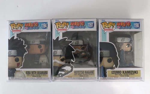 Funko Pop Naruto Shippuden Kiba, Izumo, Kotetsu Lot of 3 Vinyl Figures