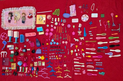 Huge 1960s + Up Vintage Barbie  Accessories Lot Approx 280 Items. Hard to Find!